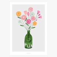 Print Summerbottle Papier weiß grau bunt A5 oder A4