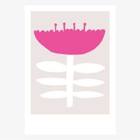 Print Flowery No. 2 Papier weiß grau pink A5 oder A4