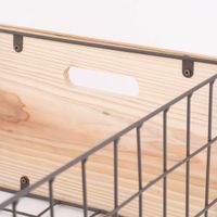 3er Set Aufbewahrungsbox Holzkiste Gitter Holz natur grau verschiedene Größen