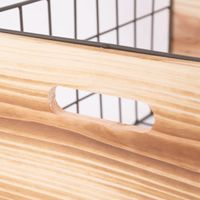 3er Set Aufbewahrungsbox Holzkiste Gitter Holz natur grau verschiedene Größen