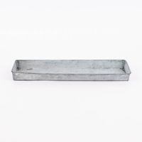Deko Tablett länglich Zink silberfarbig 35x11.5x3cm