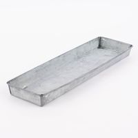 Deko Tablett länglich Zink silberfarbig 35x11.5x3cm
