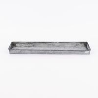 Deko Tablett länglich Zink silberfarbig 45x12.5x3cm