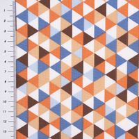 Baumwollstoff Trimia Geometrie Dreiecke weiß blau bunt 1.5m Breite