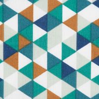 Baumwollstoff TRIMIA Geometrie Dreiecke weiß grün bunt 1.5m Breite
