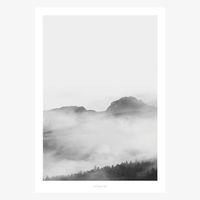Print Landscape No. 16 Papier weiß grau schwarz A5 oder A4