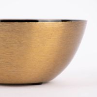 Kerzenhalter für Stabkerzen Schale Metall goldfarbig schwarz 6x14.5cm
