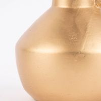 Kerzenhalter für Stabkerzen Flasche schmal ein Griff Keramik goldfarbig schwarz 23x11cm