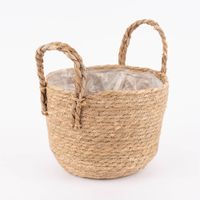 Pflanztopf Korb Naturmaterial mit Folienauskleidung natur 30x27cm