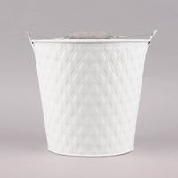 Pflanztopf Eimer Prägemuster einfarbig weiß 19x21cm
