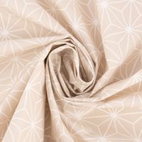 Tischdeckenstoff besch. Baumwolle CASUAL Stern Motiv grafisch beige we