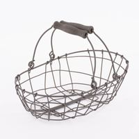 Gitter Korb mit Henkeln Metall grau 29x19.5x8.5cm