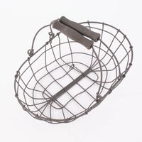 Gitter Korb mit Henkeln Metall grau 29x19.5x8.5cm