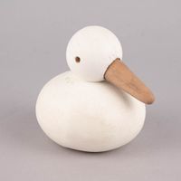 Dekofigur Vogel recyceltes Holz weiß natur verschiedene Größen