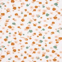 Bekleidungsstoff Modal Baumwolle Jersey Blumen weiß rosa cognac 1.50m