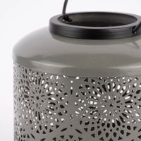 Windlicht mit Henkel gestanztes Ornamente Muster Metall 17.5x18cm verschiedene Farben