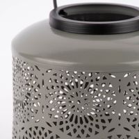Windlicht mit Henkel gestanztes Ornamente Muster Metall 17.5x18cm verschiedene Farben