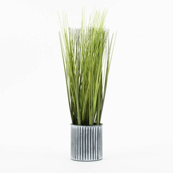 Künstliches Gras im Metalltopf grün schwarz 9.5x45cm