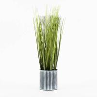 Künstliches Gras im Metalltopf grün schwarz 9.5x45cm