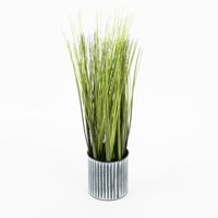 Künstliches Gras im Metalltopf grün schwarz 9.5x45cm