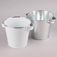 Metalleimer mit Griffen silberfarben 19.5x16.5x14.5cm