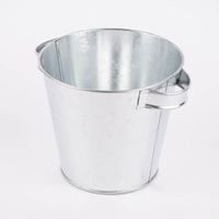Metalleimer mit Griffen silberfarben 19.5x16.5x14.5cm