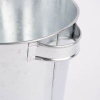 Metalleimer mit Griffen silberfarben 19.5x16.5x14.5cm