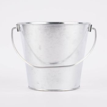 Metalleimer mit Henkel silberfarben 16x19.5x14.5cm