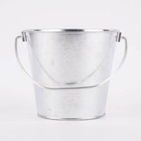 Metalleimer mit Henkel silberfarben 16x19.5x14.5cm
