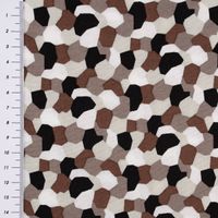 Bekleidungsstoff leichte Viskose grafische Punkte Kreise braun beige s