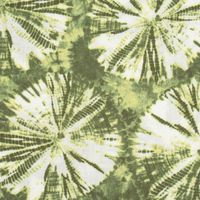 Bekleidungsstoff Viskose Tie Dye Batik Kreise grün weiß 1.35m