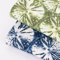 Bekleidungsstoff Viskose Tie Dye Batik Kreise grün weiß 1.35m