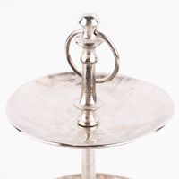 Etagere 2stufig rund strukturierte Oberfläche Metall silberfarbig 22x35cm