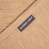 SCHÖNER LEBEN. Thermovorhang Thermochenille Akustik Kälteschutz sand beige 245cm oder Wunschlänge sandfarbener Chenille-Stoff mit gewebter Struktur und angenähtem Etikett, diagonale Anordnung