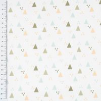 Baumwollstoff Trigolo Triangel Dreiecke weiß blau grün apricot 1.40m