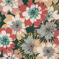 Dekostoff Halb-Panama Britta große Blüten bunt 155cm Breite