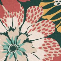 Dekostoff Halb-Panama Britta große Blüten bunt 155cm Breite