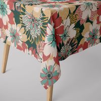 Dekostoff Halb-Panama Britta große Blüten bunt 155cm Breite