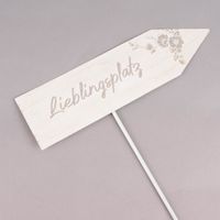 Gartenstecker Schild Holzoptik Blumen Metall 30x97cm verschiedene Designs