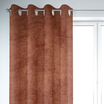 SCHÖNER LEBEN. Vorhang Thermovorhang Soft Teddy Deluxe terrakotta 245c