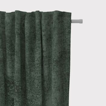 SCHÖNER LEBEN. Vorhang Thermovorhang Soft Teddy Deluxe dunkelgrün 245