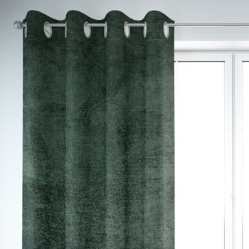SCHÖNER LEBEN. Vorhang Thermovorhang Soft Teddy Deluxe dunkelgrün 245