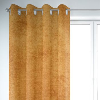 SCHÖNER LEBEN. Vorhang Thermovorhang Soft Teddy Deluxe ockergelb 245cm
