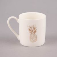 Espresso Tasse New Bone Porzellan weiß gold verschiedene Motive 50ml