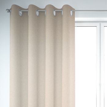 SCHÖNER LEBEN. Vorhang Leinenlook uni natur 245cm oder Wunschlänge