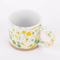 Sass & Belle Tasse Farbspritzer Steinzeug weiß gelb grün natur 360ml