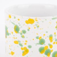 Sass & Belle Tasse Farbspritzer Steinzeug weiß gelb grün natur 360ml