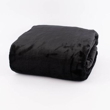 Kuscheldecke in Übergröße einfarbig schwarz 220x240cm