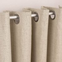Thermovorhang mit Ösen verdunkelnd Leinenoptik einfarbig beige 135x240cm