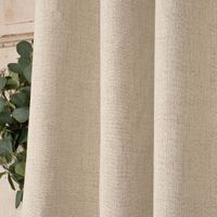 Thermovorhang mit Ösen verdunkelnd Leinenoptik einfarbig beige 135x240cm